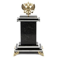 Настольные часы «Герб РФ» (змеевик, мрамор)