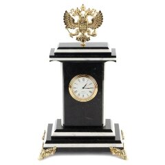 Настольные часы «Герб РФ» (змеевик, мрамор)