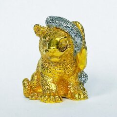 Позолоченная фигурка «Тигренок в шапке» из бронзы — символ 2022 года