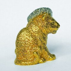 Позолоченная фигурка «Тигренок в шапке» из бронзы — символ 2022 года