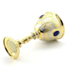 Наградной позолоченный кубок для вина «Лазуритовый» в подарок начальнику