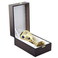 Наградной позолоченный кубок для вина «Лазуритовый» в подарок начальнику