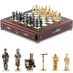 Подарочные шахматы «Железная дорога» в ларце