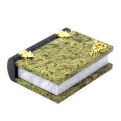 Подарочная шкатулка из змеевика «Книжка» для украшений