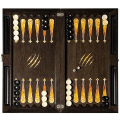 Подарочные нарды «Барс» из карельской берёзы и янтаря