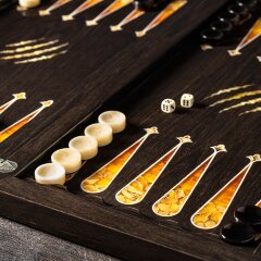 Подарочные нарды «Барс» из карельской берёзы и янтаря