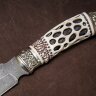 Подарочный нож «Орёл» на резной подставке (рукоять из кости рога лося)