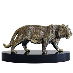 Бронзовая статуэтка «Тигр» на камне в подарок мужчине