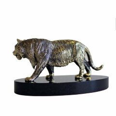 Бронзовая статуэтка «Тигр» на камне в подарок мужчине
