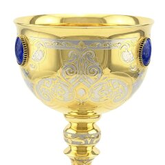Наградной позолоченный кубок для вина «Царский лазурит» в подарок начальнику