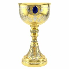 Наградной позолоченный кубок для вина «Царский лазурит» в подарок начальнику