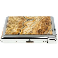 Портсигар карманный на 20 сигарет «Оникс» с зажигалкой в подарок девушке