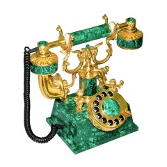 Функциональный ретро телефон «МАЛАХИТ» из натурального камня