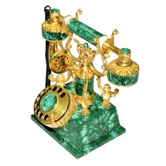 Функциональный ретро телефон «МАЛАХИТ» из натурального камня