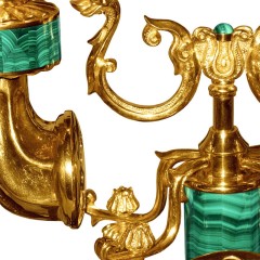 Функциональный ретро телефон «МАЛАХИТ» из натурального камня