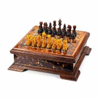 Подарочные шахматы «Царские» из дуба и янтаря