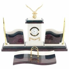 Настольный набор «Орёл» (мрамор, змеевик)