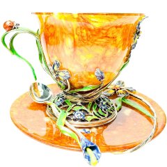 Чайная чашка из янтаря «Ирис»