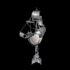 Серебряный корабль ручной работы «Летучий голландец» из морской раковины НАУТИЛУС