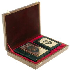 Кожаный набор «Документы» (корочка для паспорта, ежедневник А6)