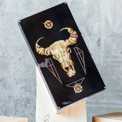 Подарочные нарды «Бык» из янтаря и ценных пород дерева