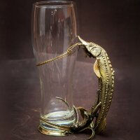 Подарочный стакан для пива «Осётр» с объёмной фигуркой