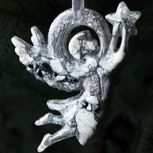 Ёлочная игрушка «Ангелок» (обсидиан) в подарок на Новый год