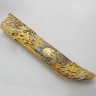 Коллекционный нож «Бегущий волк» из дамасской стали (литье мельхиор, черное дерево) — такой презент оценит охотник