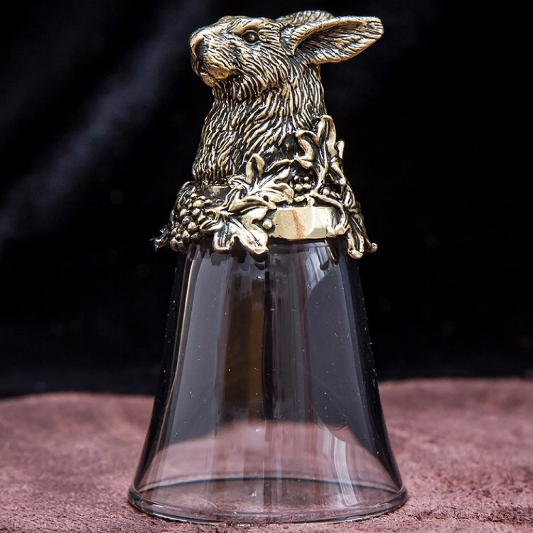 Подарочная стопка перевёртыш «Заяц» из бронзы