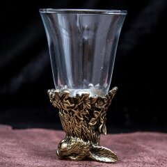 Подарочная стопка перевёртыш «Заяц» из бронзы