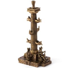 Сувенирный подсвечник «Ростральная колонна» (Волга и Днепр) в подарок на память из СПб