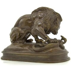 Бронзовая статуэтка «Лев, убивающий змею»