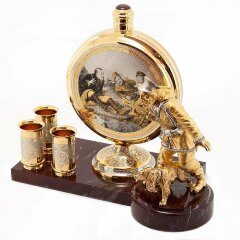 Сувенирный набор для водки «Охотник» (фляжка + 3 стопки)