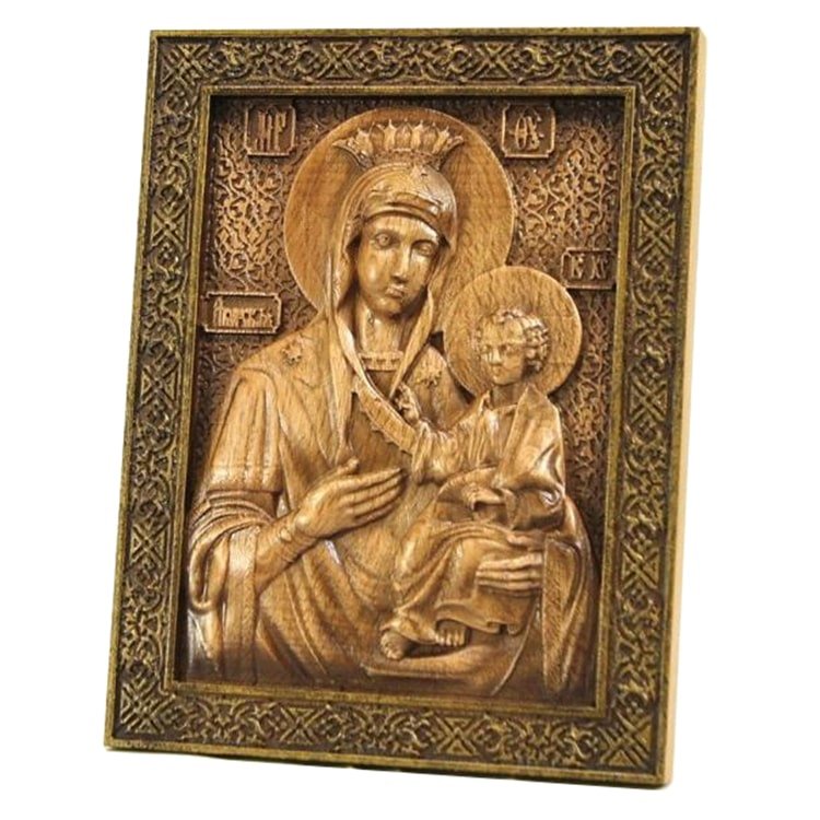 Резная икона «Божья матерь Иверская»