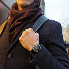 Мужские золотые часы «GENTLEMAN» (хронограф чёрный)