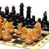 Шахматные фигуры из янтаря «Элеганс» на пластиковой доске