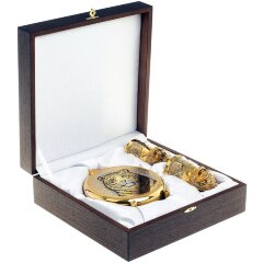 Подарочная фляжка «Тигр» с двумя стопками перевертышами