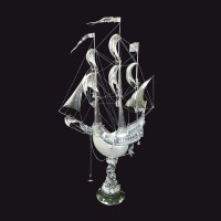 Серебряный корабль ручной работы «Меркурий» из морской раковины НАУТИЛУС