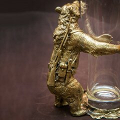 Украшенный бокал для пива «Медведь» с объёмной фигуркой