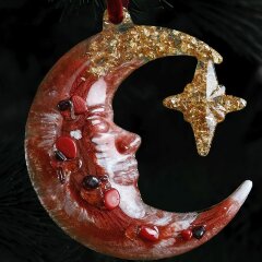 Ёлочная игрушка «Полумесяц» (коралл) в подарок на Новый год
