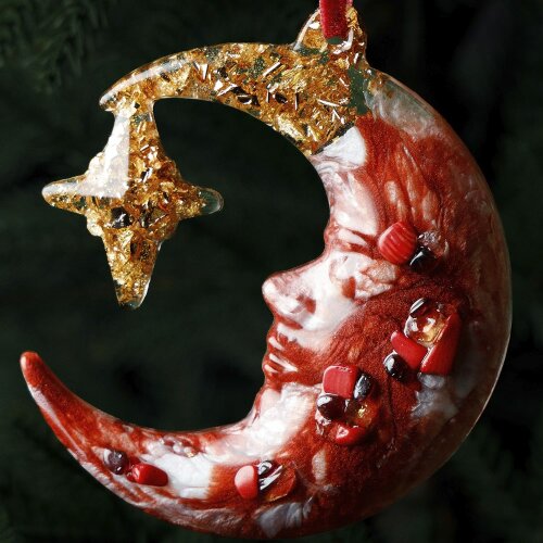 Ёлочная игрушка «Полумесяц» (коралл) в подарок на Новый год