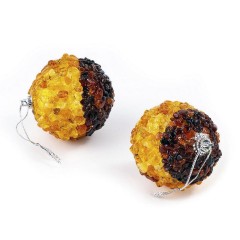 Набор новогодние шары «Цветочные ягоды» для украшения праздничной ёлки