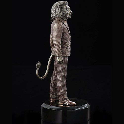 Интерьерная статуэтка «Лев деловой» из бронзы в подарок мужчине директору