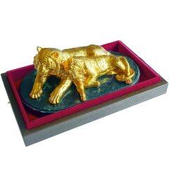 Позолоченная статуэтка «Семейство тигров» из бронзы — символ 2022 года