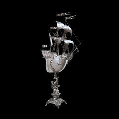 Серебряный корабль ручной работы «Колумб» из морской раковины НАУТИЛУС