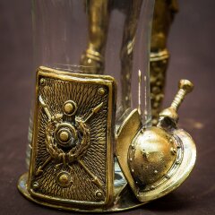 Украшенный бокал для пива «Спартанец» с объёмной фигуркой