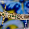 Коллекционная сабля «ОРЁЛ» украшенная драгоценными камнями является шедевром мастерства златоустовского оружейного искусства