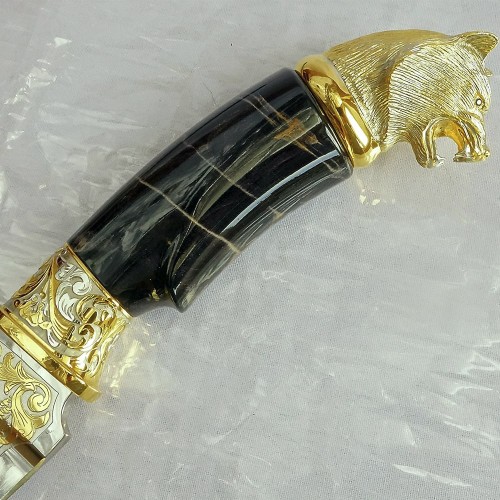 Подарочный нож «Волк» с булатным клинком