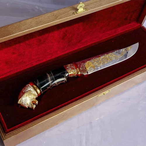 Подарочный нож «Волк» с булатным клинком