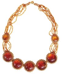 Янтарное колье-бусы «Мираж»